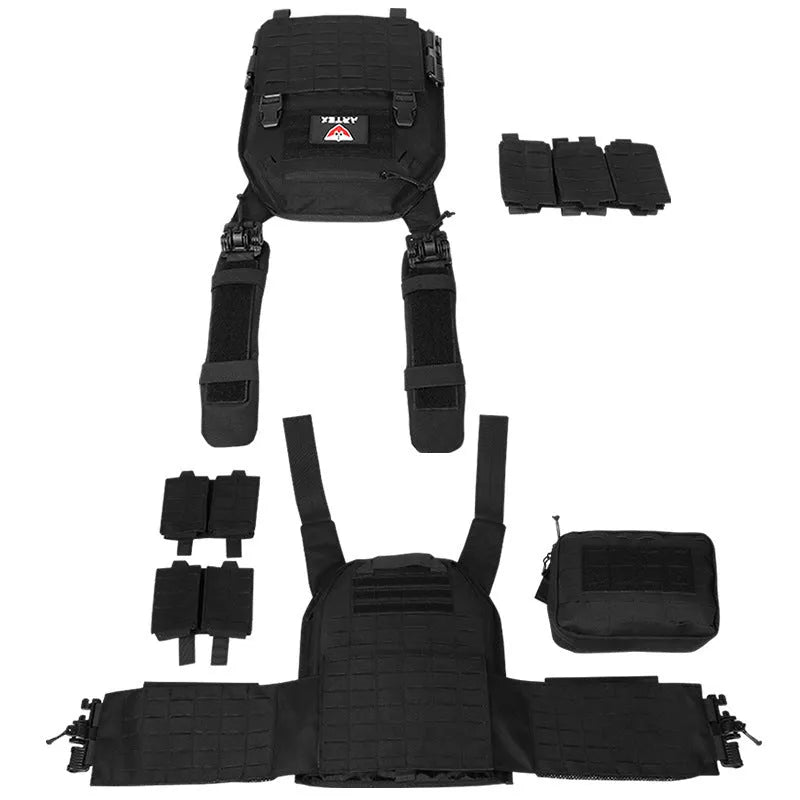 Artex multi-functional tactical vest in camouflage with quick-release system and fan laser mount