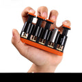 Grey and orange silicone finger trainer with climbing fingerboard design for hand muscle development
