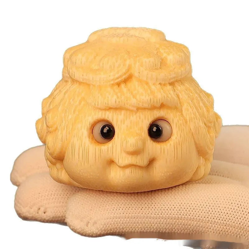 Golden Princess Toad bamboo carving ornament for household decoration