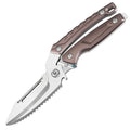 Pair of brown and silver multi-functional chicken bone scissors with high carbon steel blades, size 25 x 6.2cm