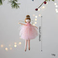 Pink and white cloth ballet girl plush doll pendant with angel design