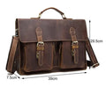 Small yellow brown Crazy Horse leather men's messenger bag with adjustable shoulder strap