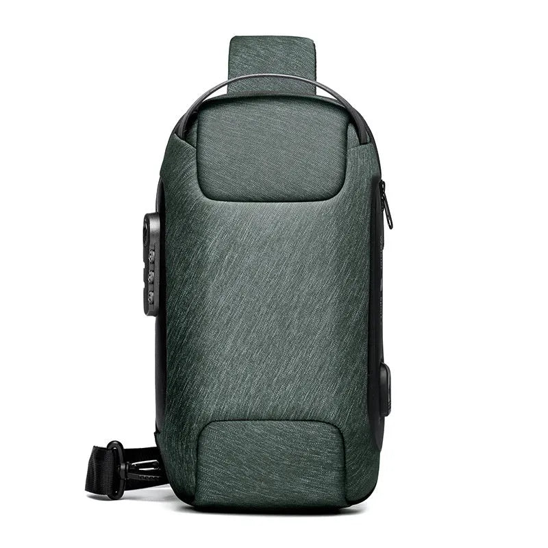 Waterproof Oxford crossbody shoulder bag with USB charging port in multiple colour options