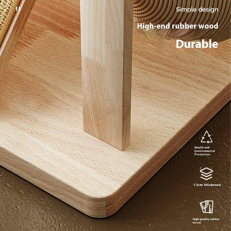 Small natural jute sisal cat climbing frame with scratching surface in cute style