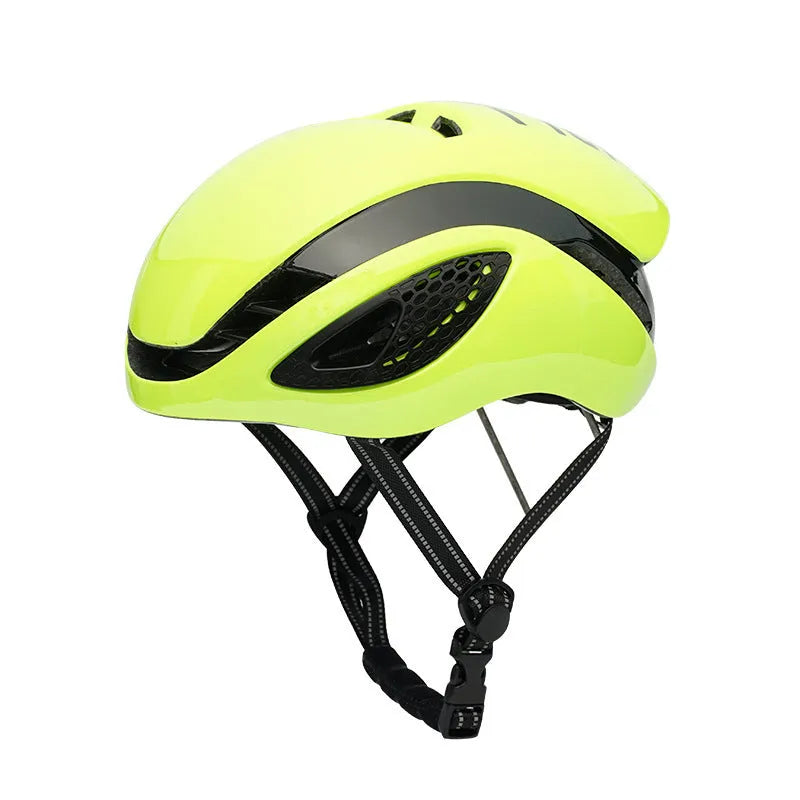 Lightweight PC EPS road bike helmet in black blue colour, one size 48-59 cm for adult cyclists
