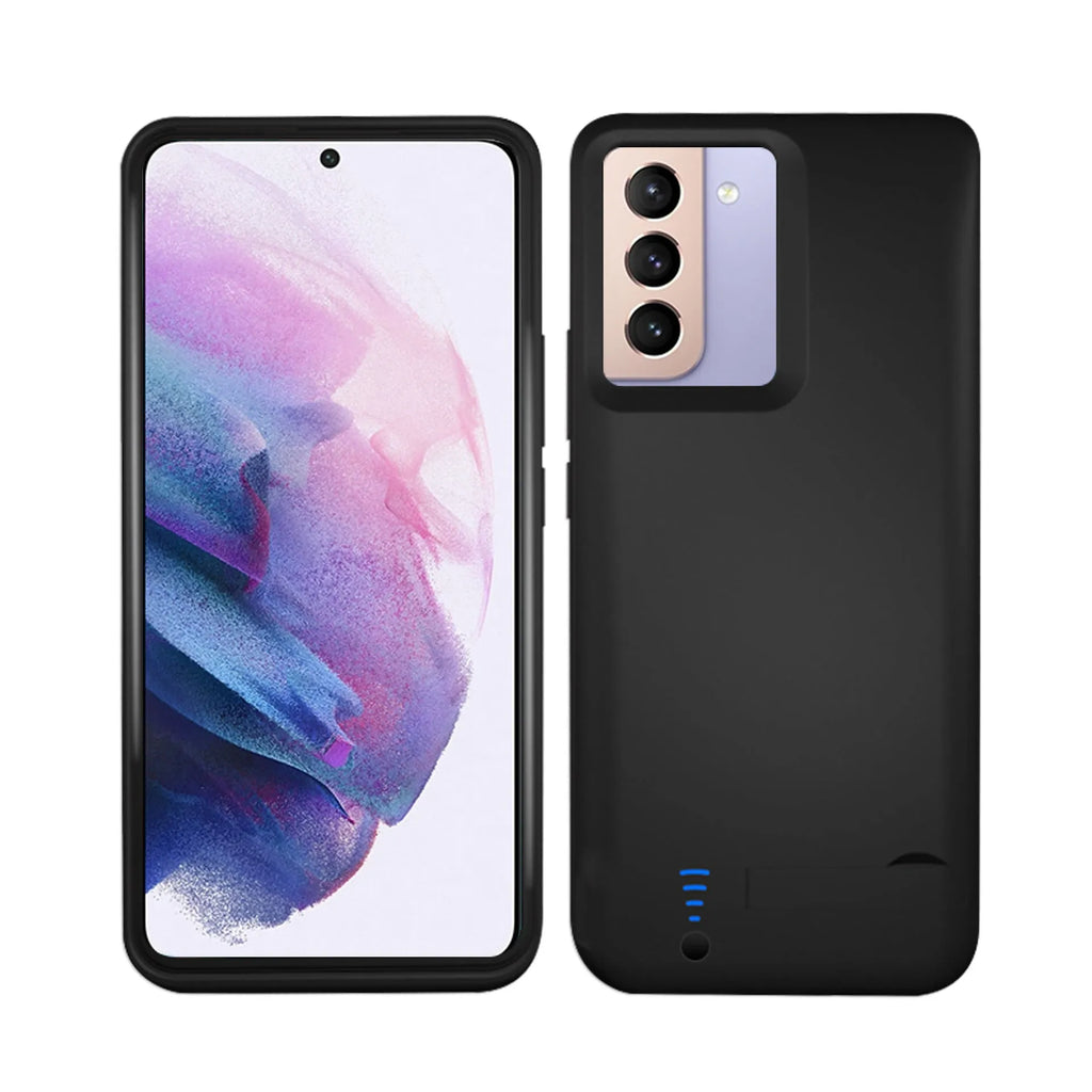 Large capacity phone case wireless power bank matte black with multi-port USB output for Samsung and other phones