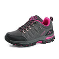Breathable low-top hiking shoes in purple with PU and mesh upper and rubber sole