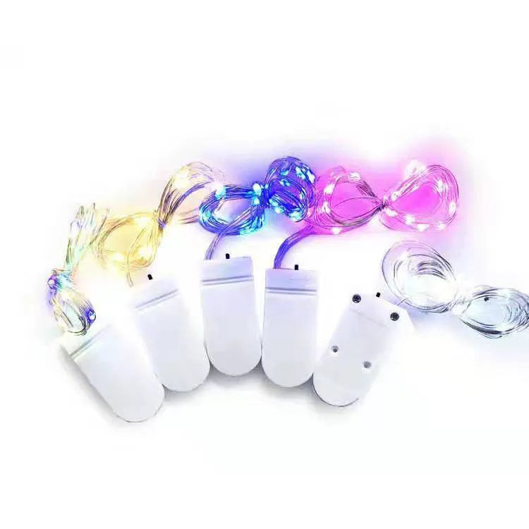 Copper wire LED fairy lights with battery box in warm white or white light colour, 2 metre length with 20 lights
