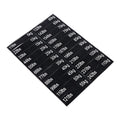 Set of gym equipment weight sticker labels with bolt holes, 90x20mm, covering 5-100kg