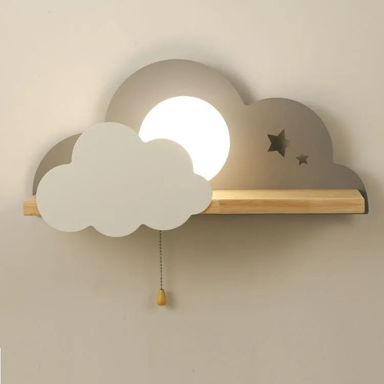 Glass cloud silhouette wall lamp with E27 fitting in grey, pink or white colour