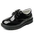 Boys black campus shoes with artificial PU upper and rubber sole, lace or Velcro fastening, sizes 26-42