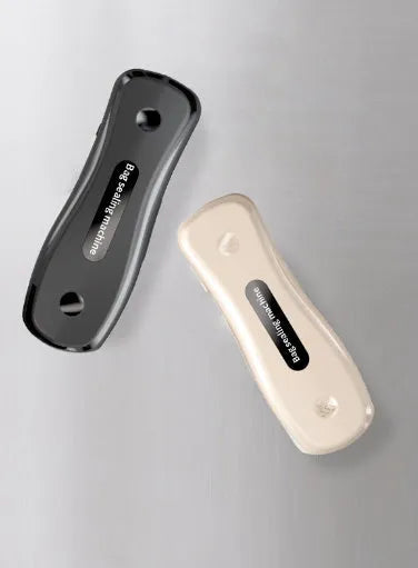 Rechargeable mini USB sealing machine in milky white with Type-C charging port and magnetic patch