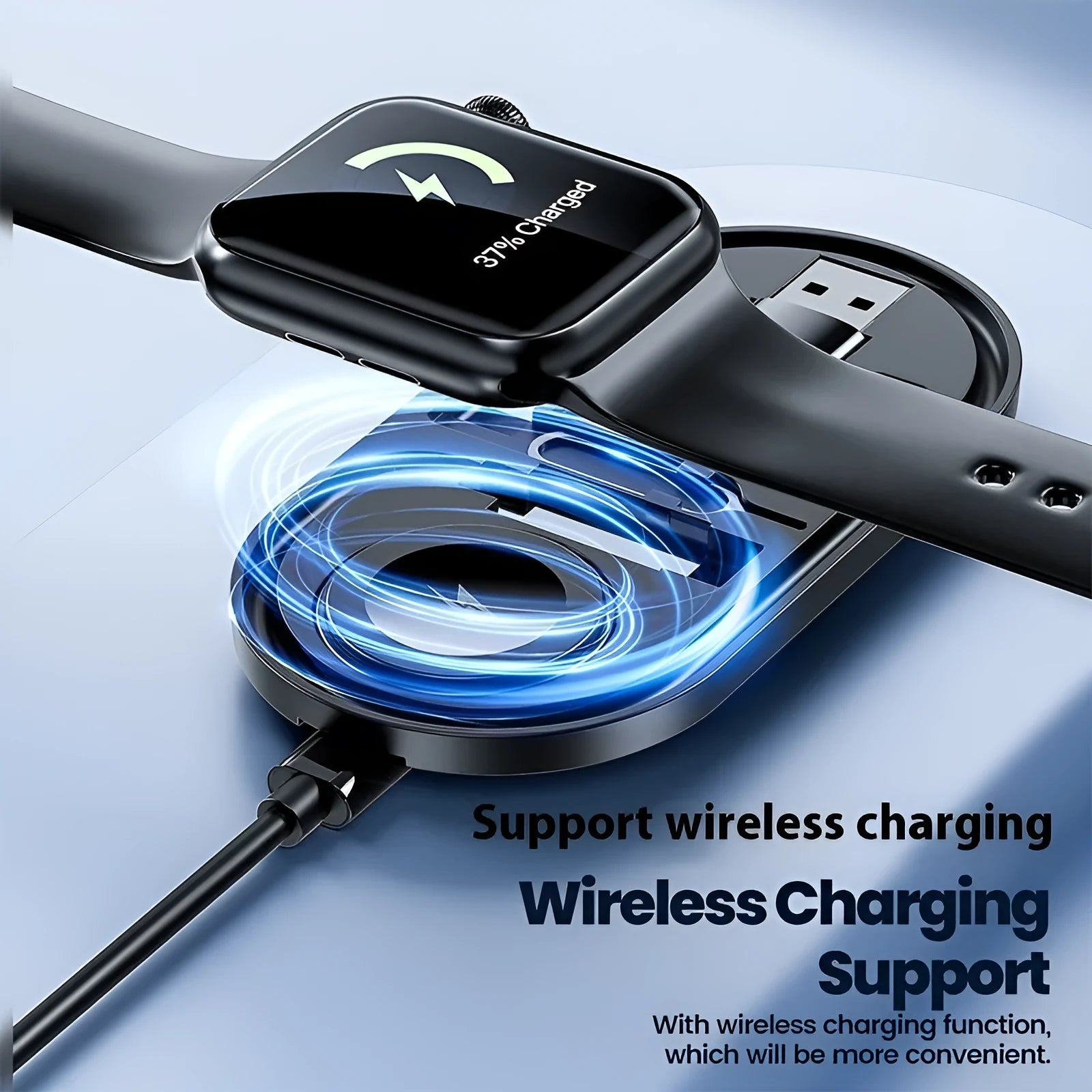 Black universal magnetic adapter cable with five interface tips, ABS PVC material, 0.28cm length