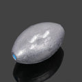 Tongxin scale pattern olive lead fishing sinker with plastic core, showing rugby shape and weight options.