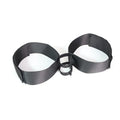 Black knitted adult toy strap for bondage and restraint accessories