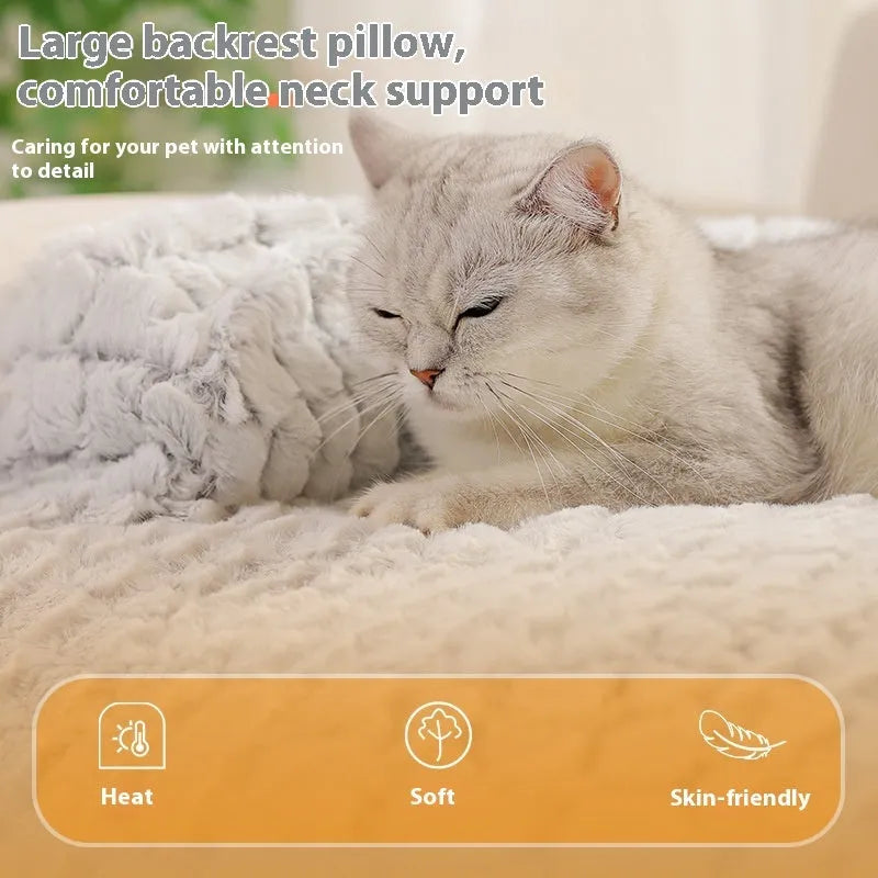 Extra large PV velvet cat sofa cushion nest available in two sizes for indoor pet comfort