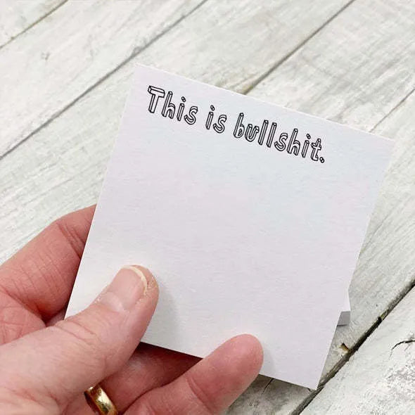 Square 75mm sticky note pad with adhesive backing showing English phrase cover designs