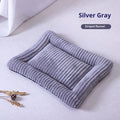Removable washable cotton dog bed cat bed in silver gray on floor