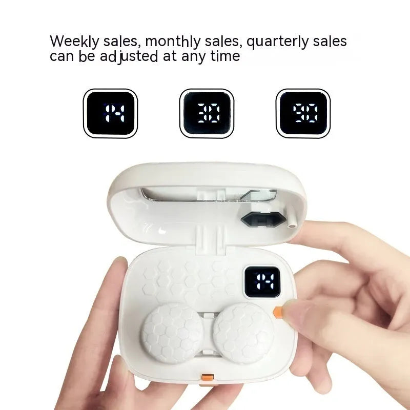 Compact pearl white ultrasonic glasses cleaning machine for invisible spectacles