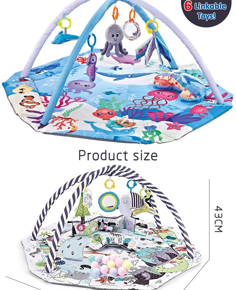 Baby ocean ball fence fitness frame in fabric with hexagon colour pattern for infant play