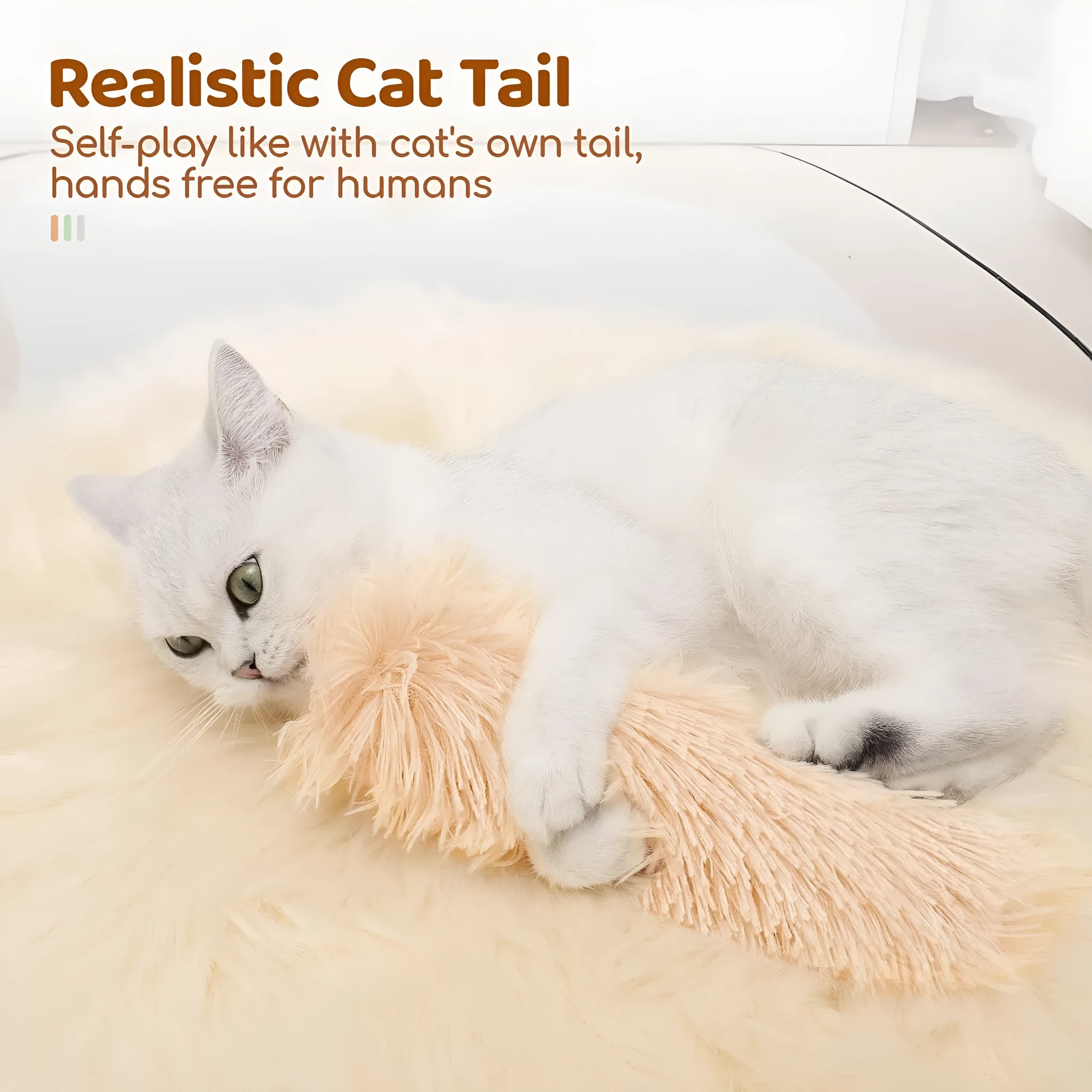 Rectangular blue plush cat toy pillow measuring 27cm by 10cm
