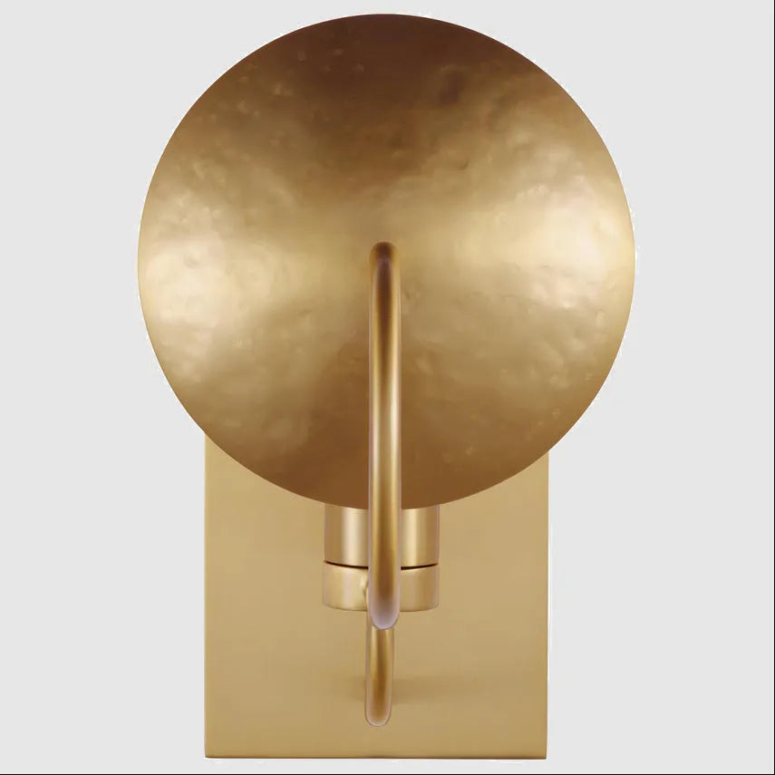 American light luxury copper glass wall lamp with bronze finish, 12.70cm width, oval backplate