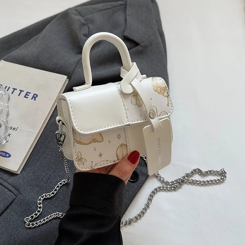 Portable stitching crossbody bag in khaki large size, soft polyester, sandwich pocket design