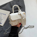 Portable stitching crossbody bag in khaki large size, soft polyester, sandwich pocket design