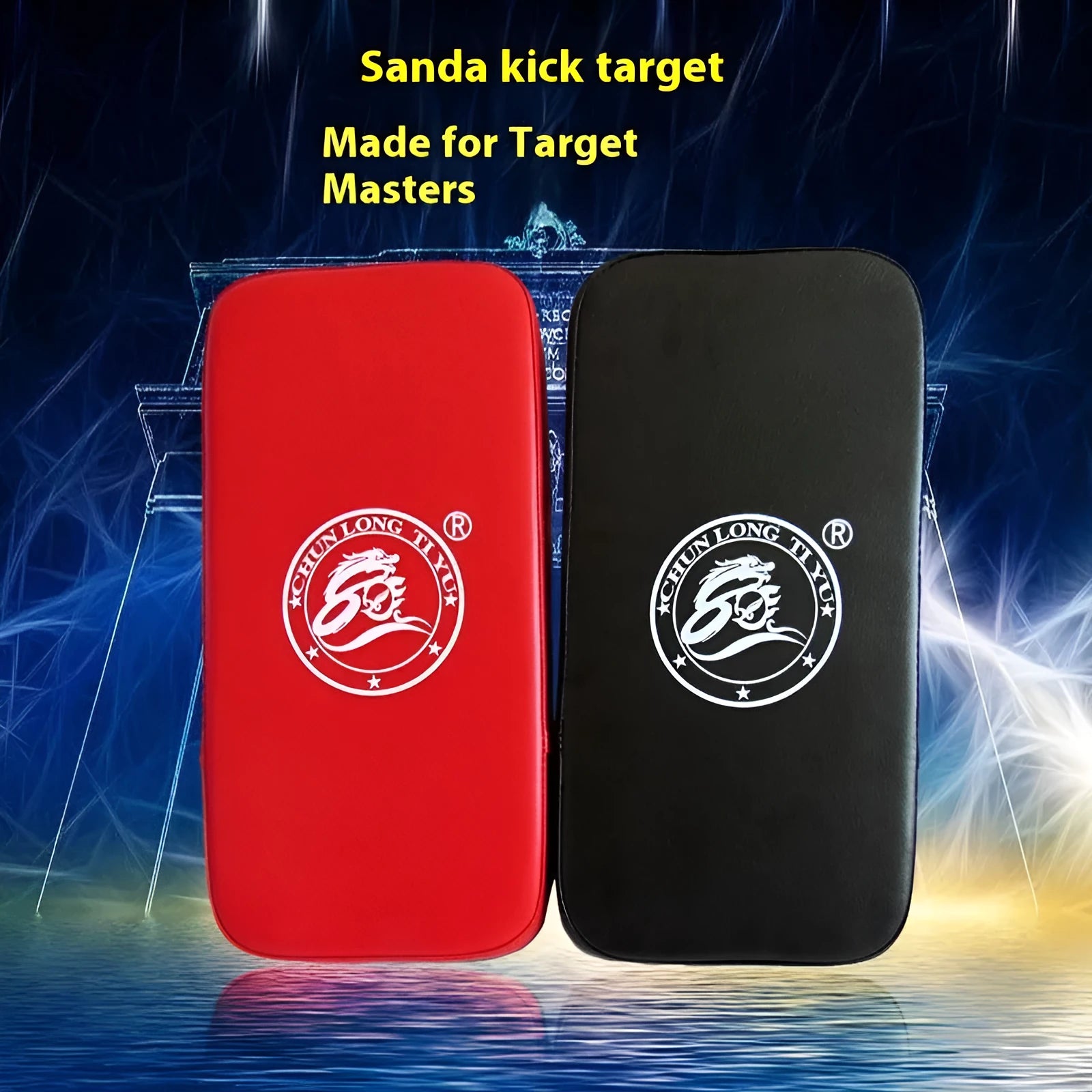 Square red and black Taekwondo foot target training pad measuring 40x20x10cm