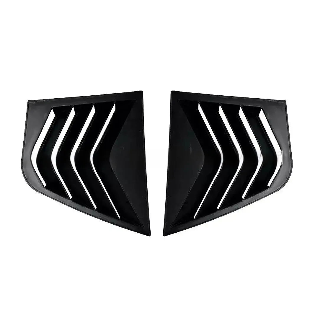 Rear triangle shutter carbon fibre decoration bright black for Kia Stinger outer trim pair