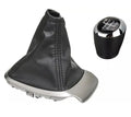 Black leather gear knob cover for Chevrolet Sonic Aveo T300 2011-2015 5-speed shift protection
