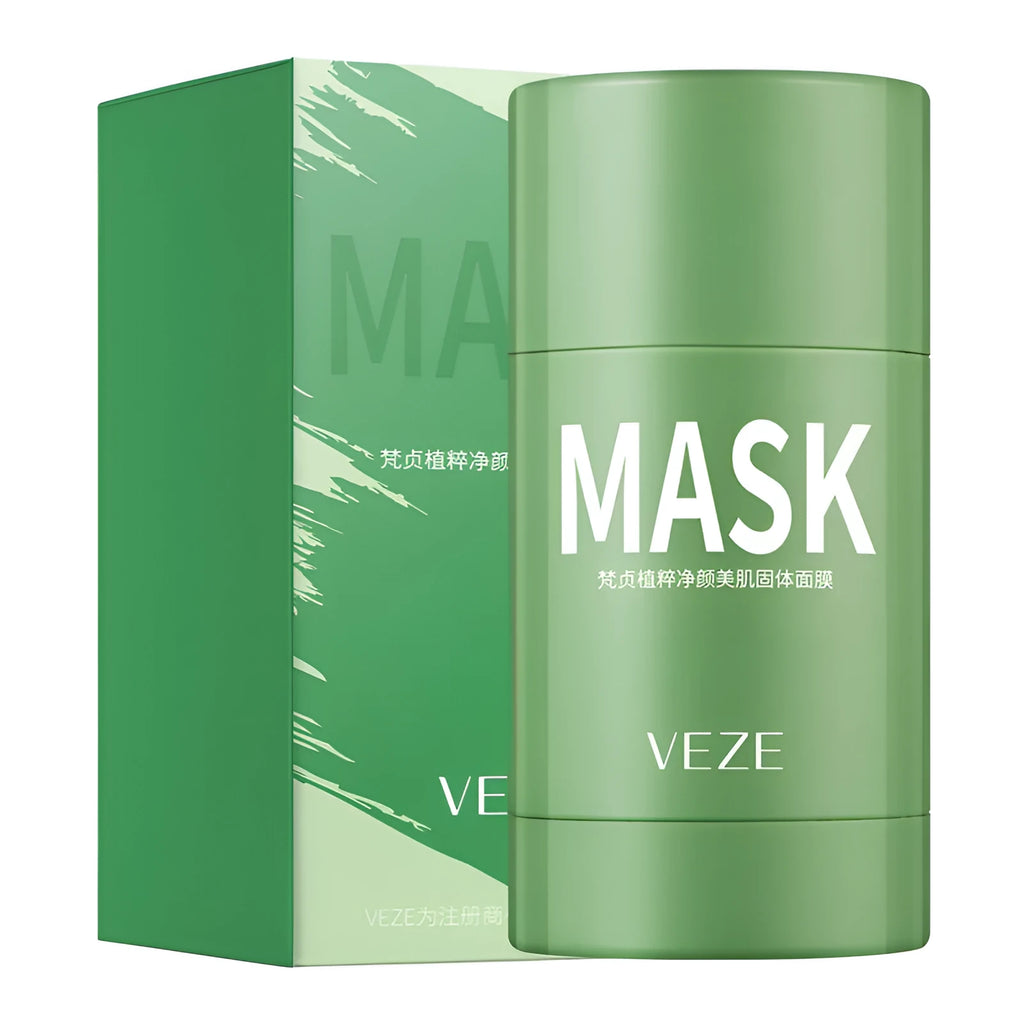 Solid cleansing mask in purple colour with green tea and mud clay for oil control and pore shrinking