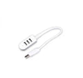 Cable separator hub with 3 USB ports and Micro USB interface on a desk