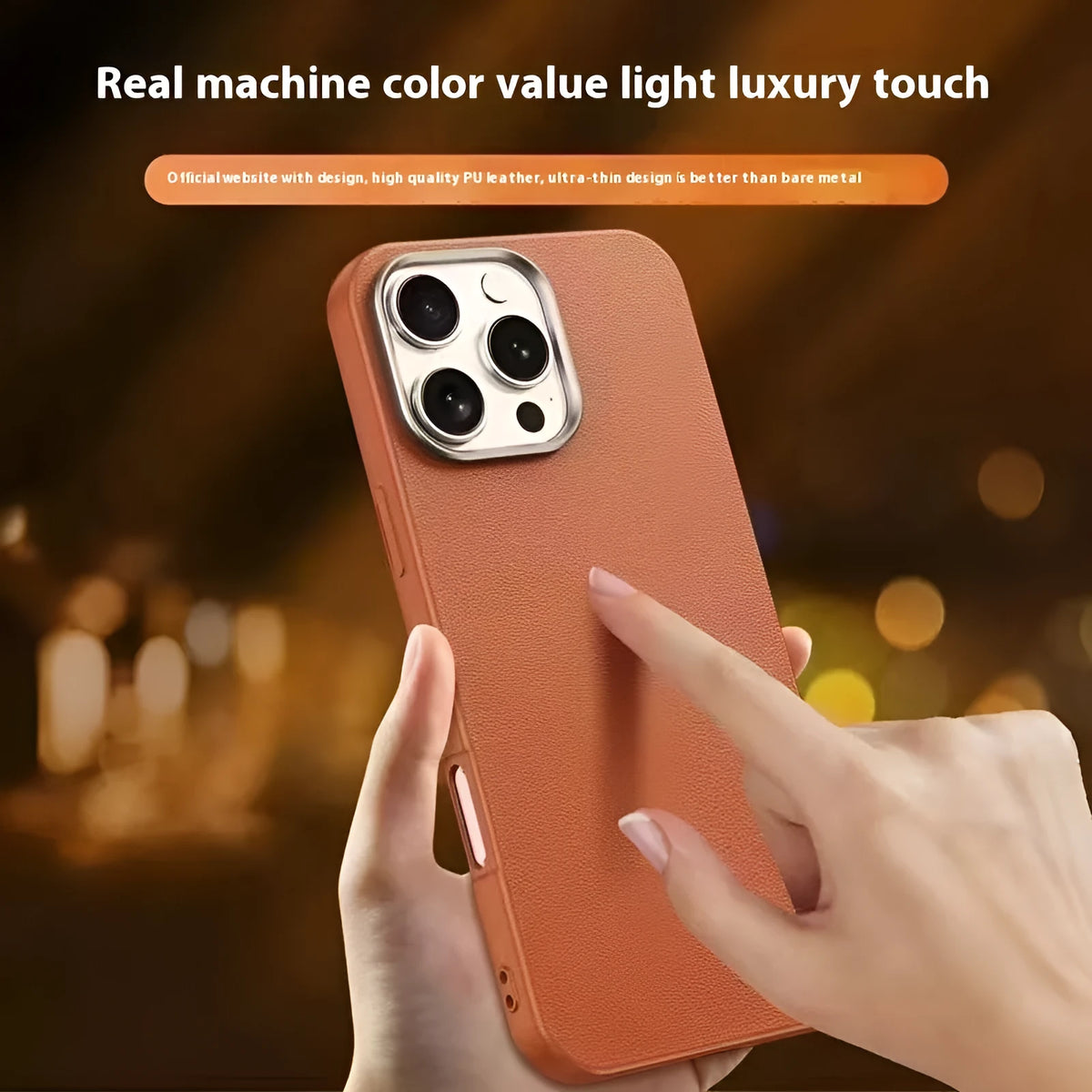 Plain leather pattern TPU phone case in black, grey or orange for Apple iPhone 11 to 16 Pro Max