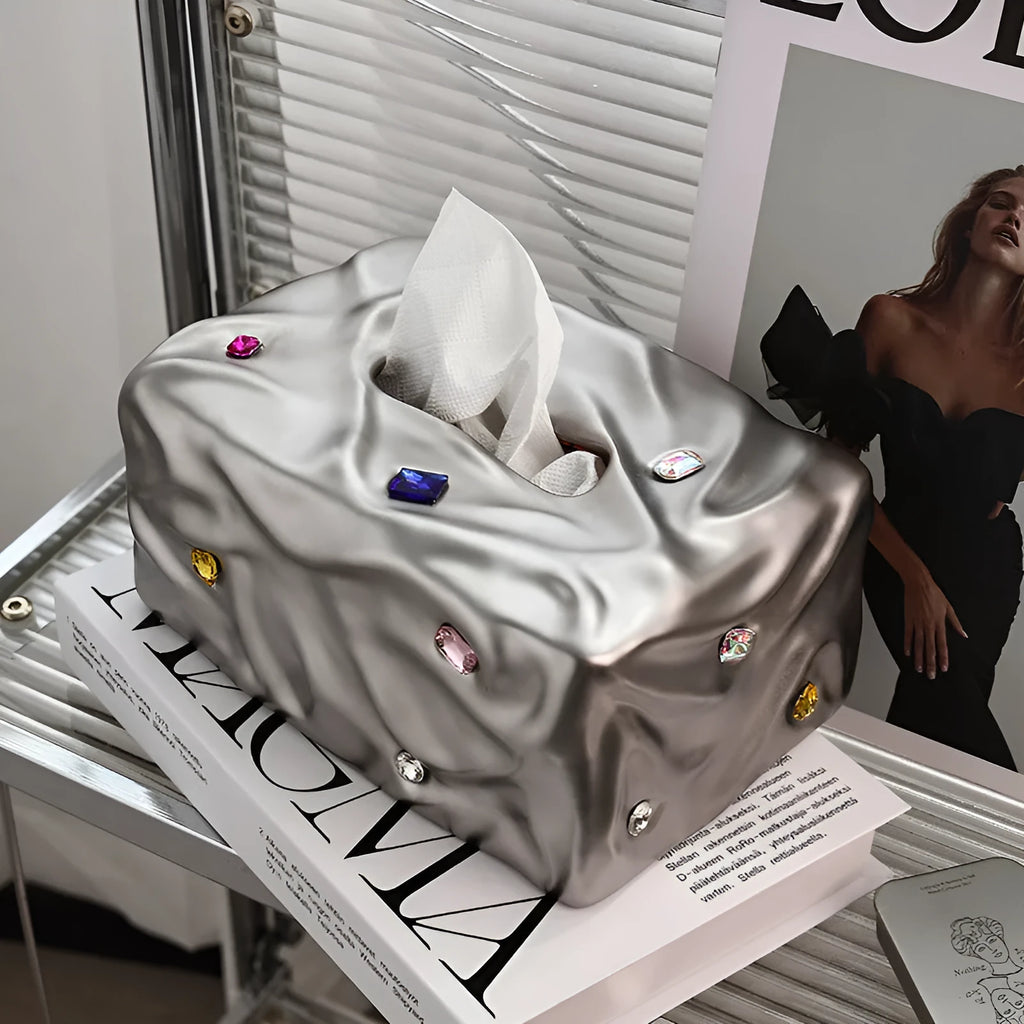 Matte coconut milk white ceramic tissue box with light luxury design