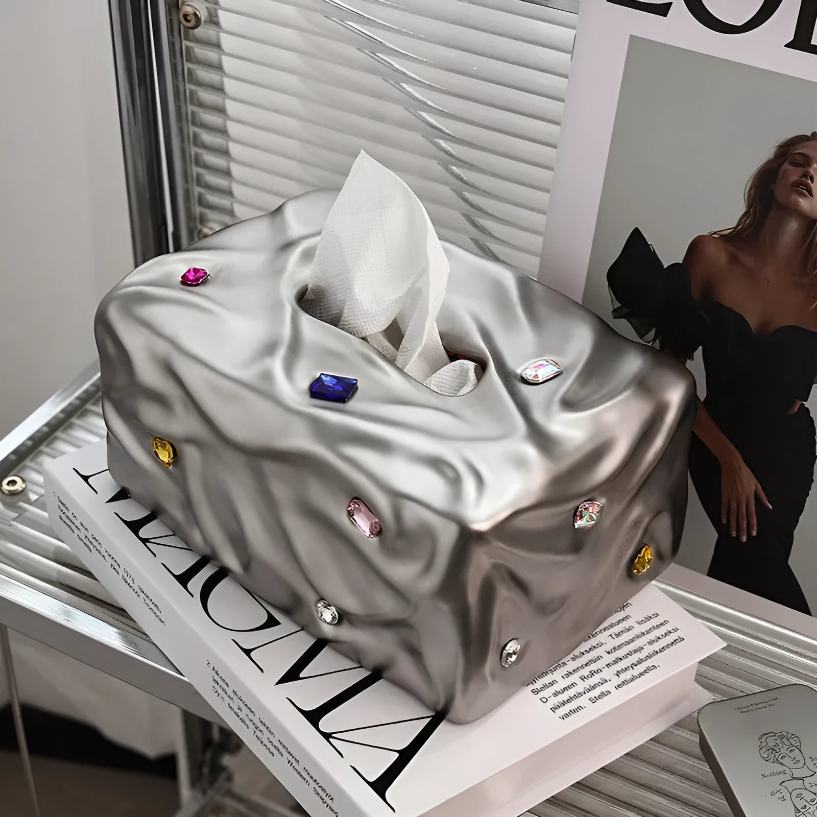 Matte coconut milk white ceramic tissue box with light luxury design