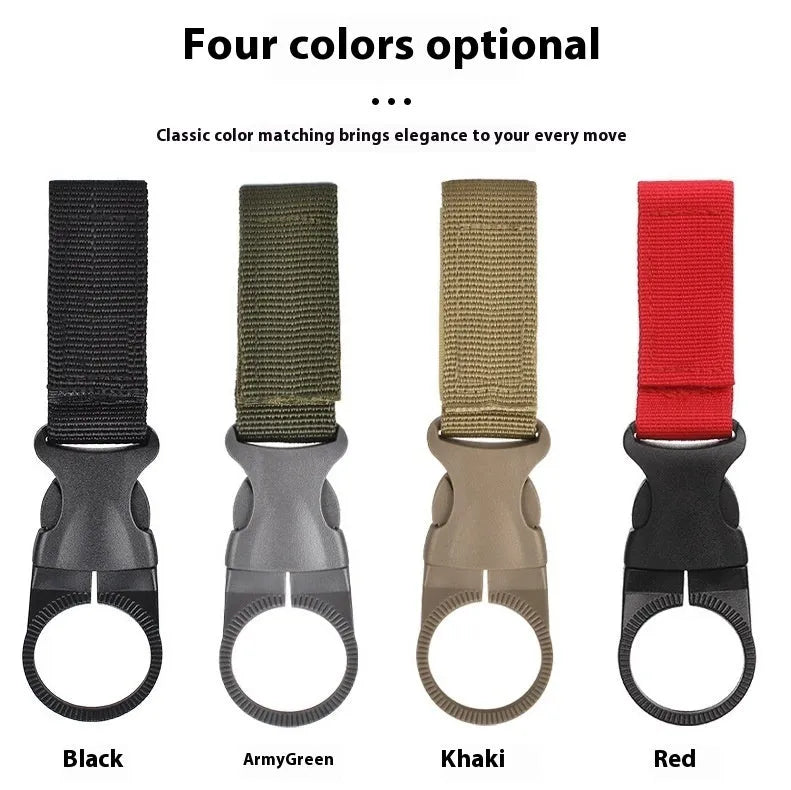 Outdoor Tactics nylon water bottle hanging buckle webbing strip in black colour