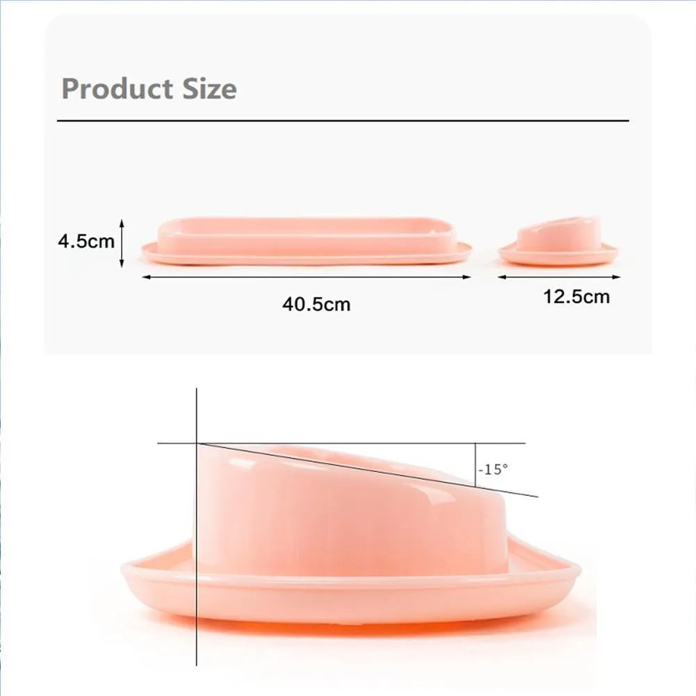 Leakproof pet bowl feeder for cats and dogs in green, pink or yellow colours