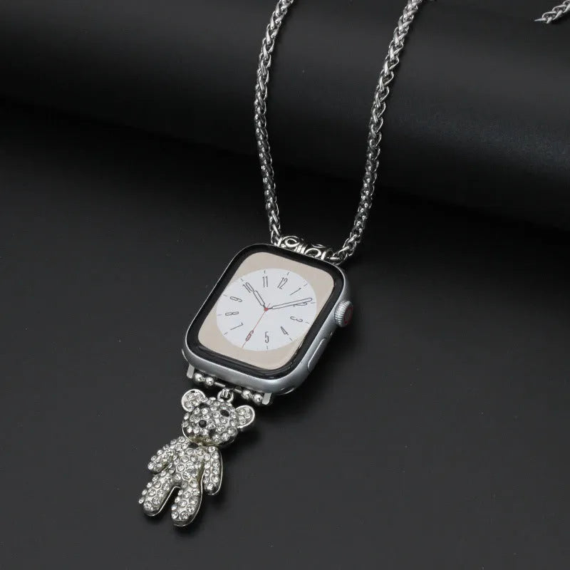Watch necklace feather hanging strap in assorted designs for 38-49mm watch cases