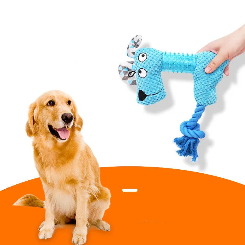 Corn kernel TPR dog squeaky toy Blue Orange with cotton rope tail for small and large dogs