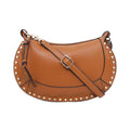 Crescent retro women's shoulder bag in soft PU solid colour with inner pocket, available in wine red black light brown