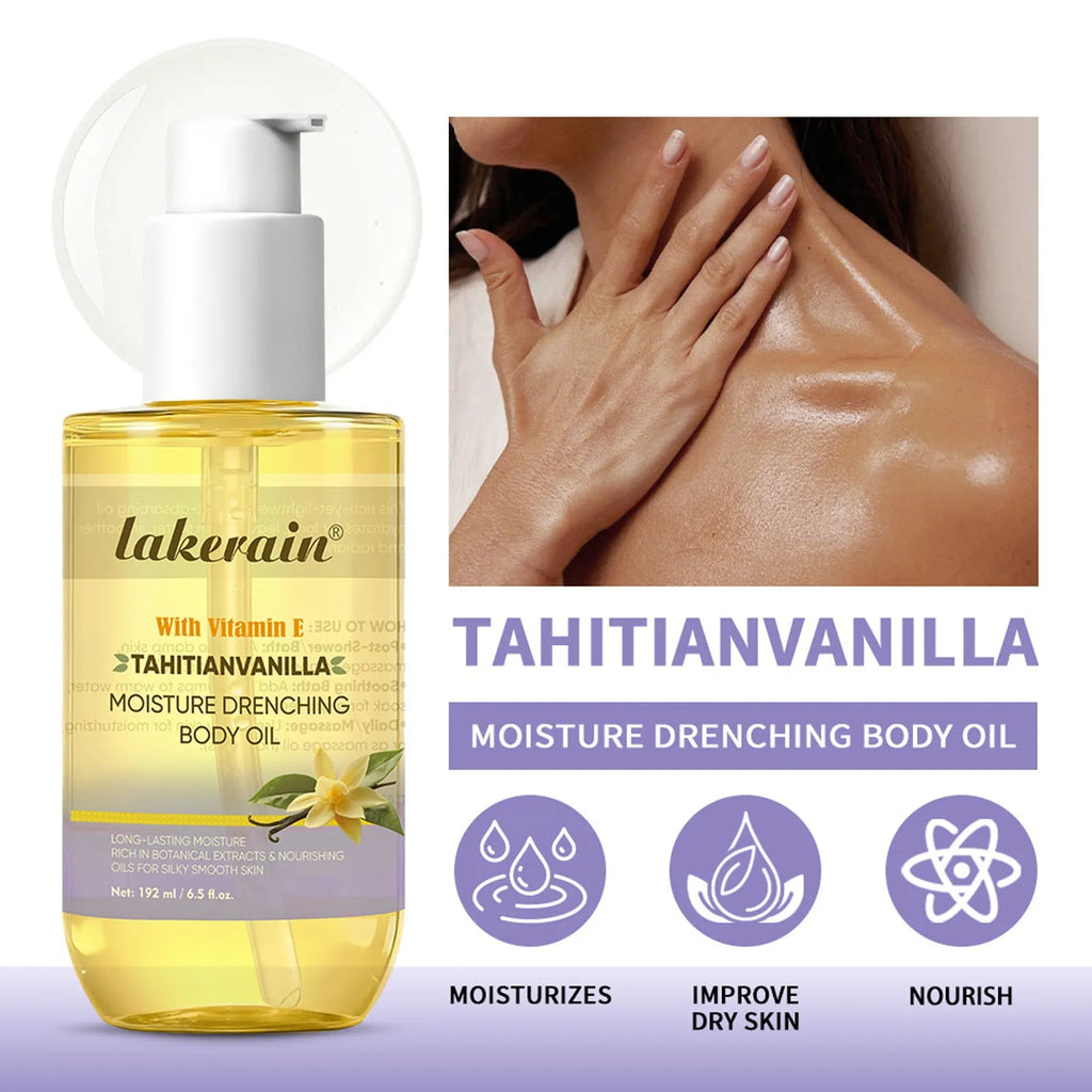 Vanilla Body Oil 192ml moisturizing nourishing soft skin oil for universal skin types