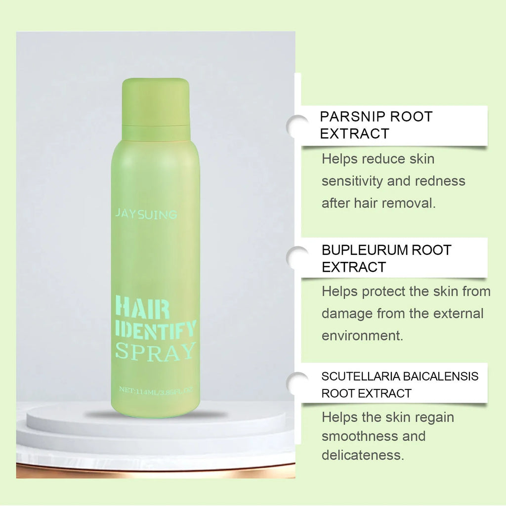 A 114ml bottle of Facial Hair Recognition Spray with a spray nozzle