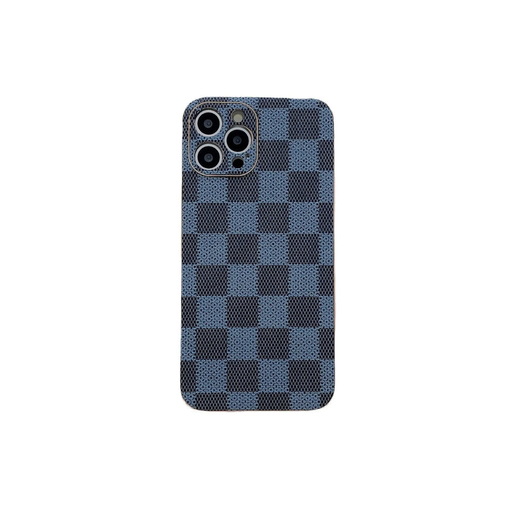 Streamer Plating Plaid TPU phone case in blue for iPhone 12 Pro with shimmery finish