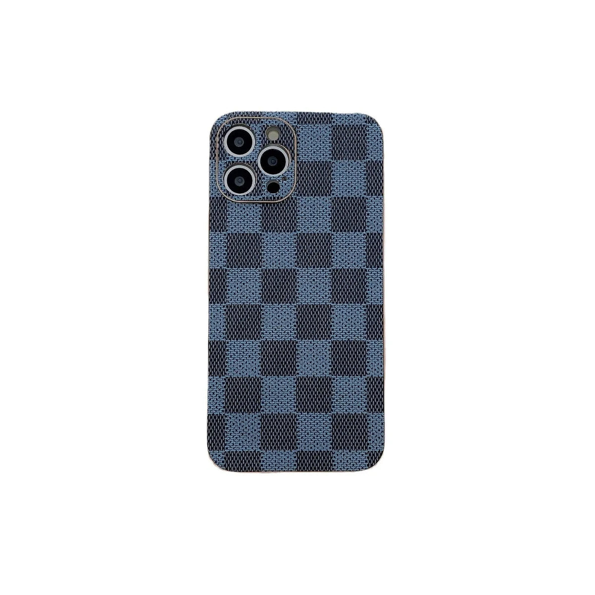 Streamer Plating Plaid TPU phone case in blue for iPhone 12 Pro with shimmery finish