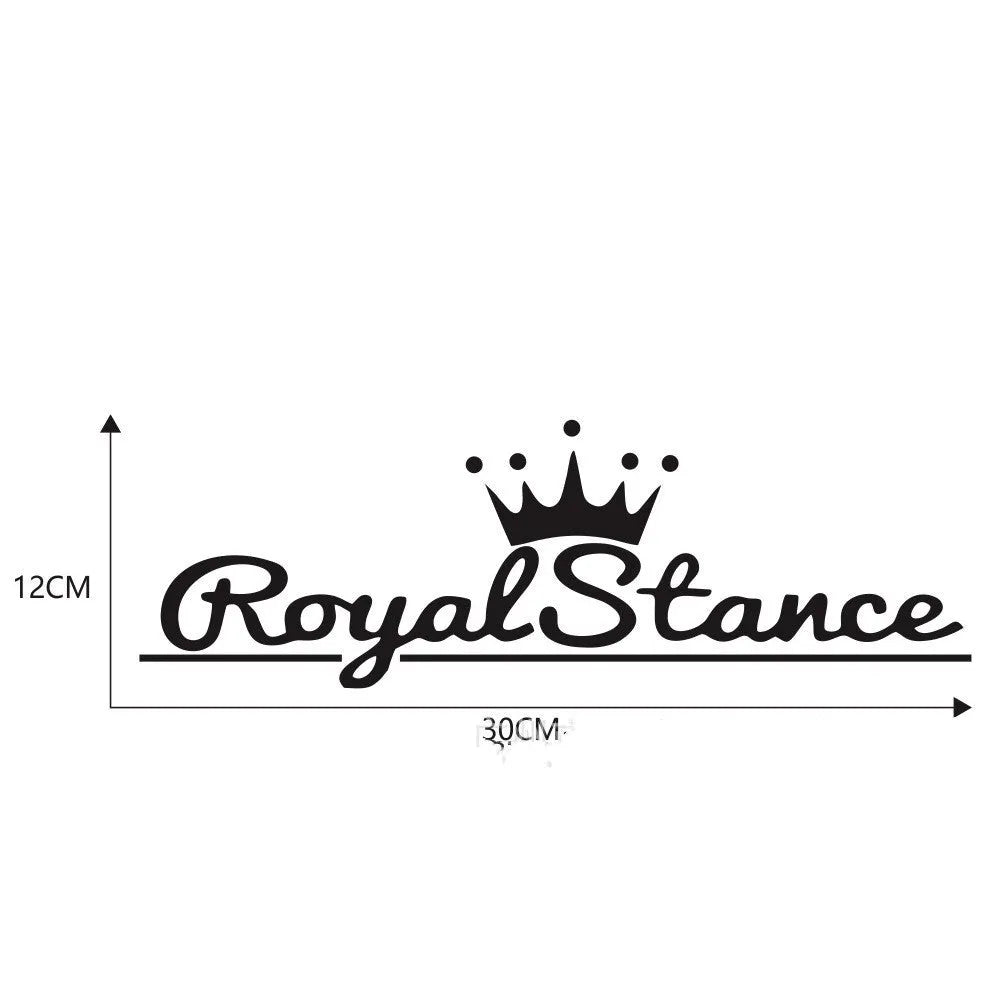 Reflective colourful crown car sticker decal made from black, white, or multicolour PET vinyl, measuring 30cm by 12cm.