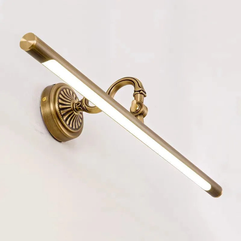All copper European bathroom mirror front lamp with 12W LED and acrylic anti-fog cover in 750mm size