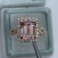 Rose gold coloured geometric alloy ring showing electroplated finish and angular design details