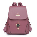 Casual women's backpack in soft PU leather with three-dimensional pockets and street-trend design