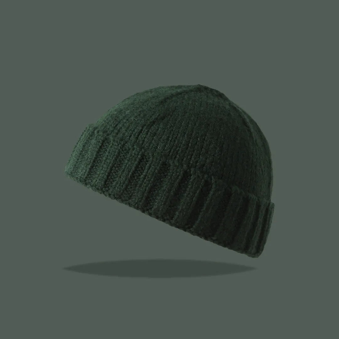 Acrylic knitted beanie hat women dome crown elastic cap circumference 56-59cm twelve colours including black beige and navy blue